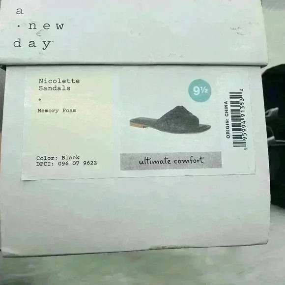 A New Day Nicolette Black Sandals Size 9.5 - Picture 8 of 8